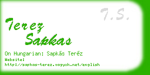 terez sapkas business card