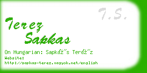 terez sapkas business card